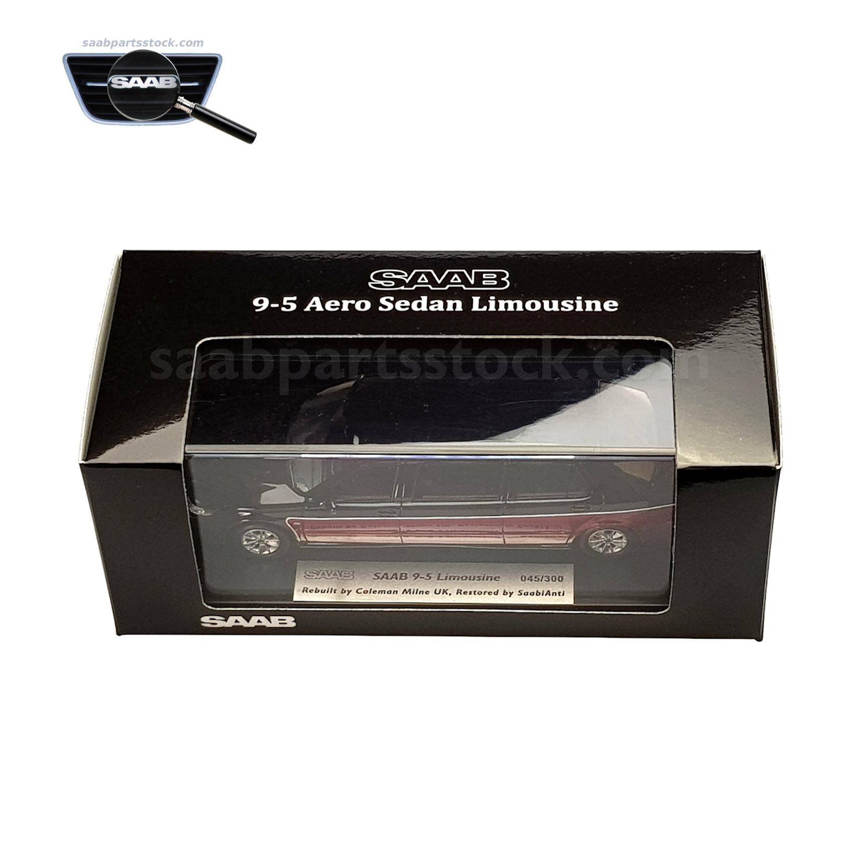 SAAB 9-5 Aero Sedan Limousine Box M04-SaabPartsStock Scale Model SAAB 9-5 Aero Sedan Limousine 1:43 Limited Edit.
