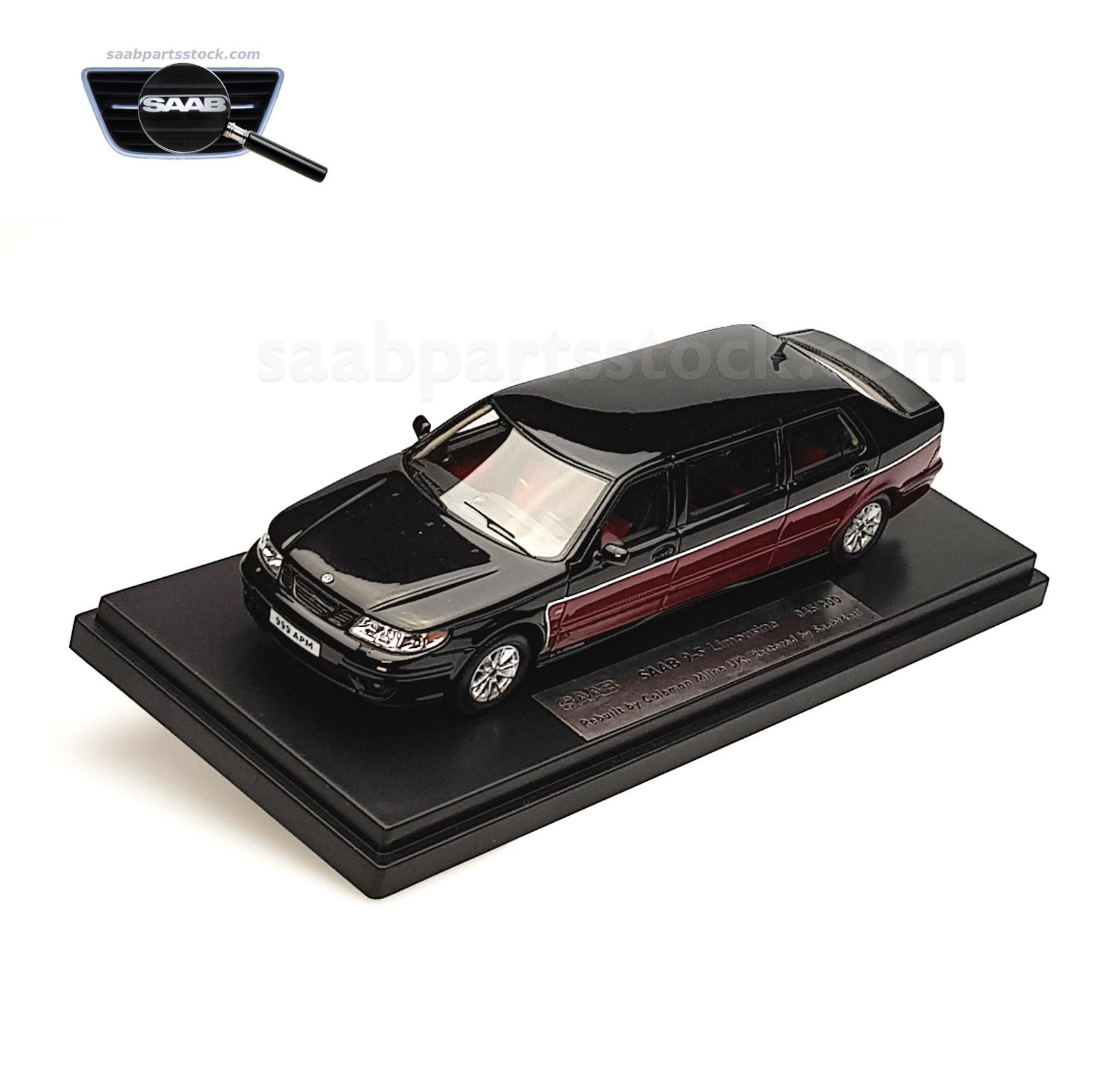SAAB 9-5 Aero Sedan Limousine front-left-SaabPartsStock Scale Model SAAB 9-5 Aero Sedan Limousine 1:43 Limited Edit.