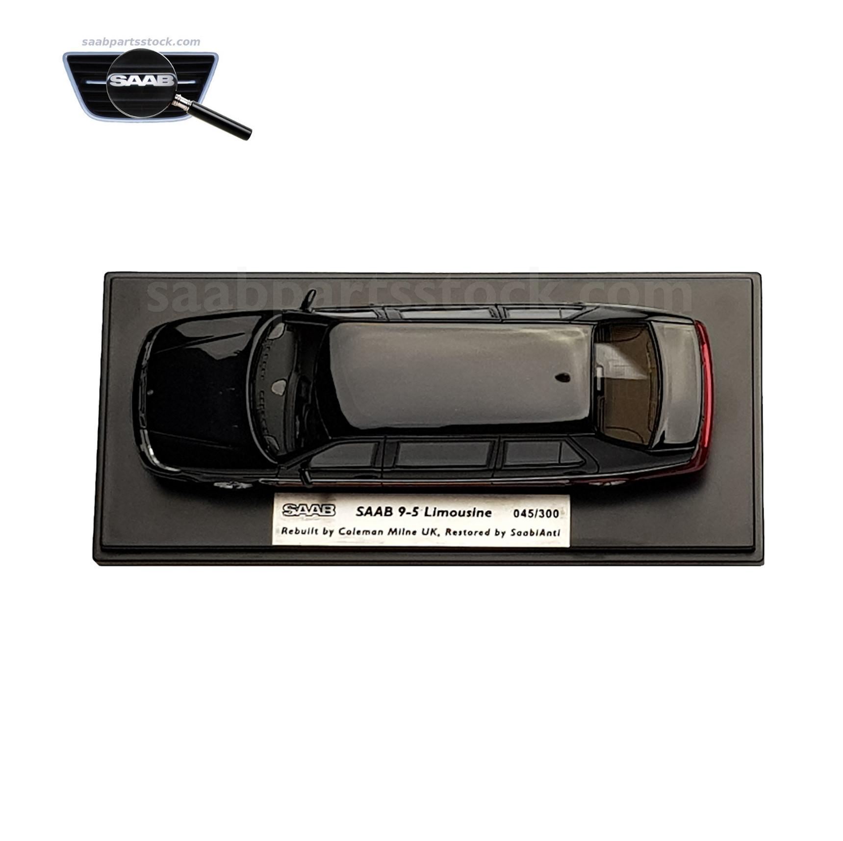 SAAB 9-5 Aero Sedan Limousine m-plate-SaabPartsStock Scale Model SAAB 9-5 Aero Sedan Limousine 1:43 Limited Edit.