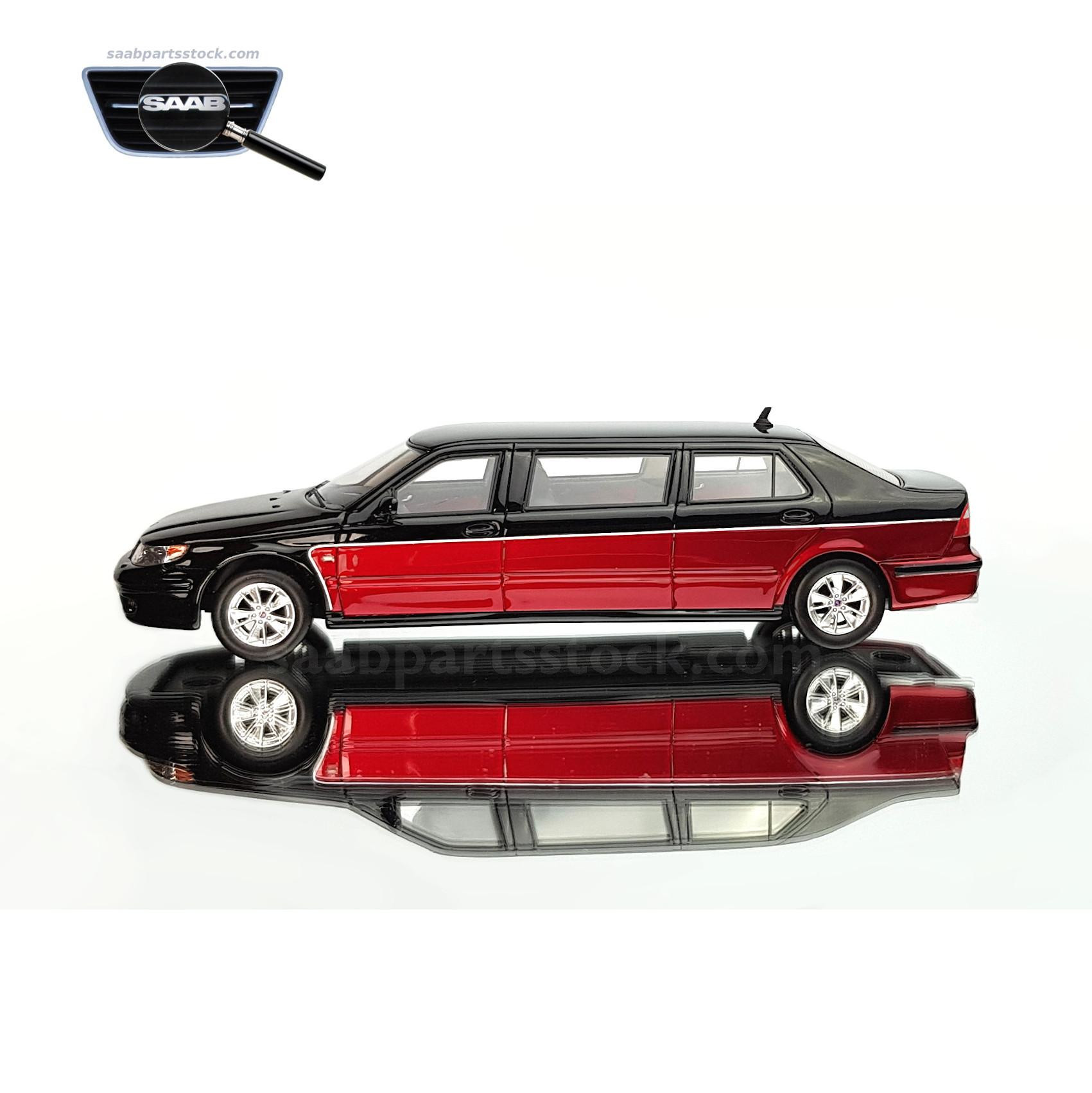 SAAB 9-5 Aero Sedan Limousine on mirror-SaabPartsStock Scale Model SAAB 9-5 Aero Sedan Limousine 1:43 Limited Edit.