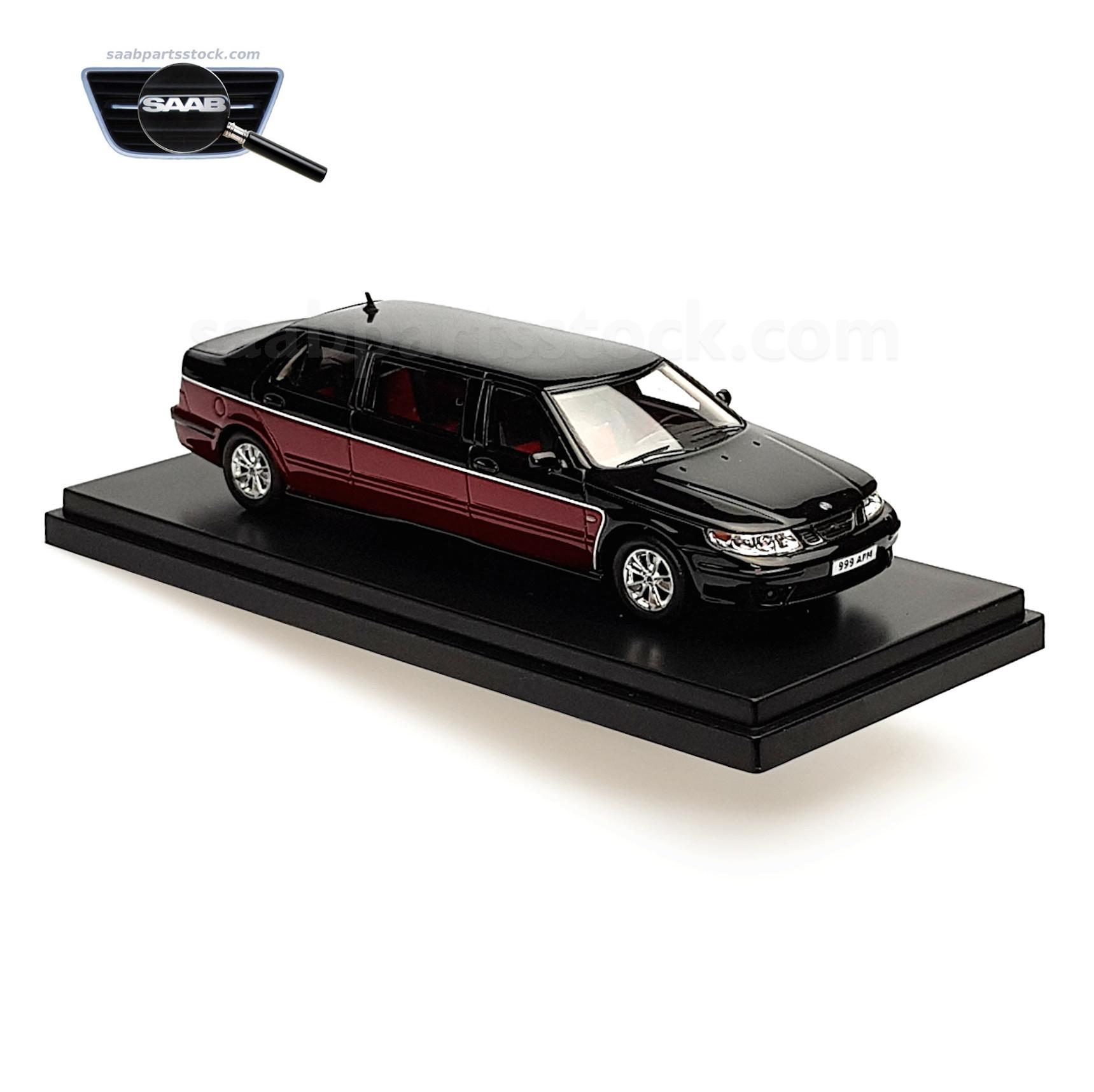 SAAB 9-5 Aero Sedan Limousine right front-SaabPartsStock Scale Model SAAB 9-5 Aero Sedan Limousine 1:43 Limited Edit.
