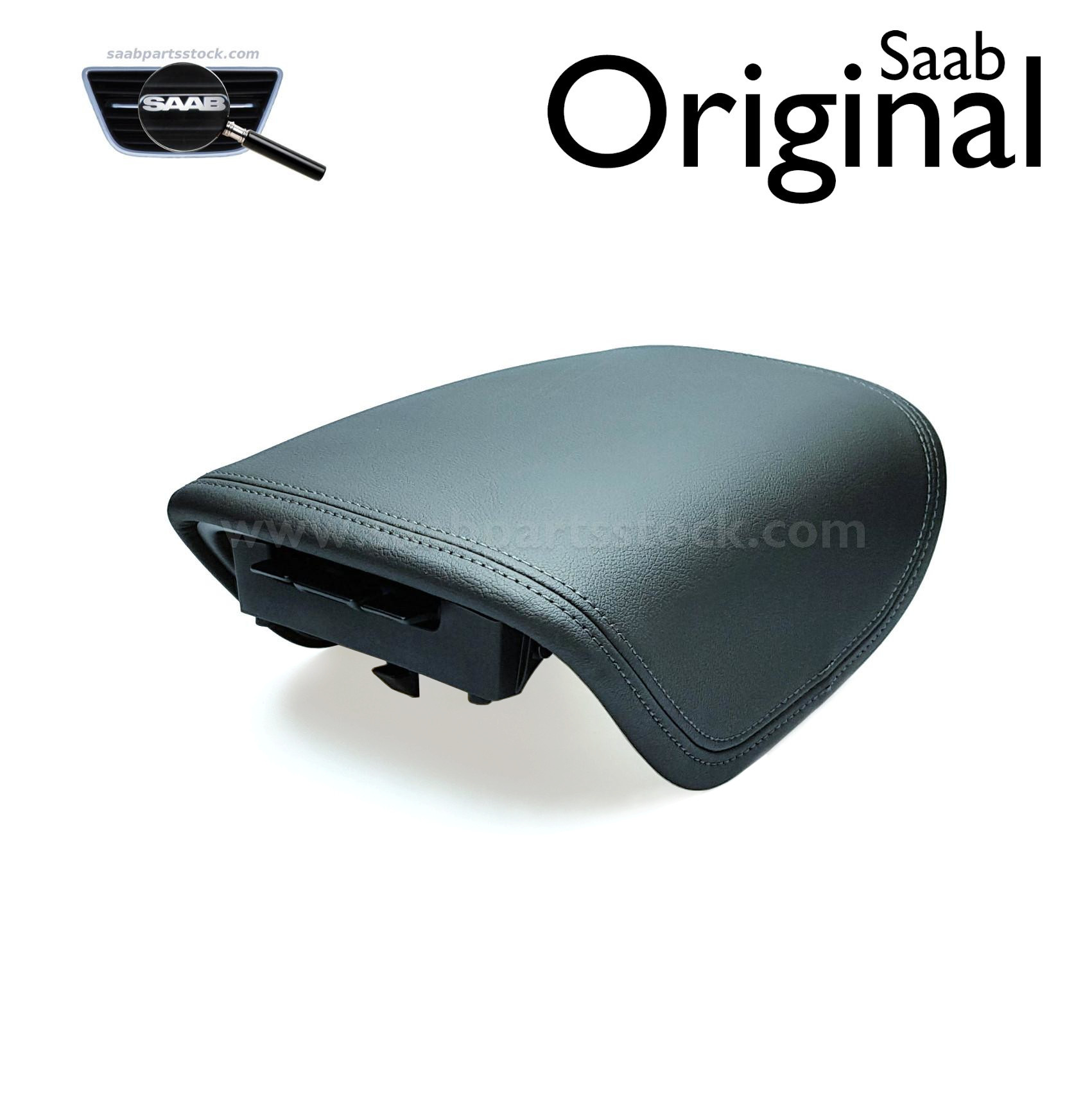 13305351 Genuine Leather Arm Rest Jet Black SaabPartsStock