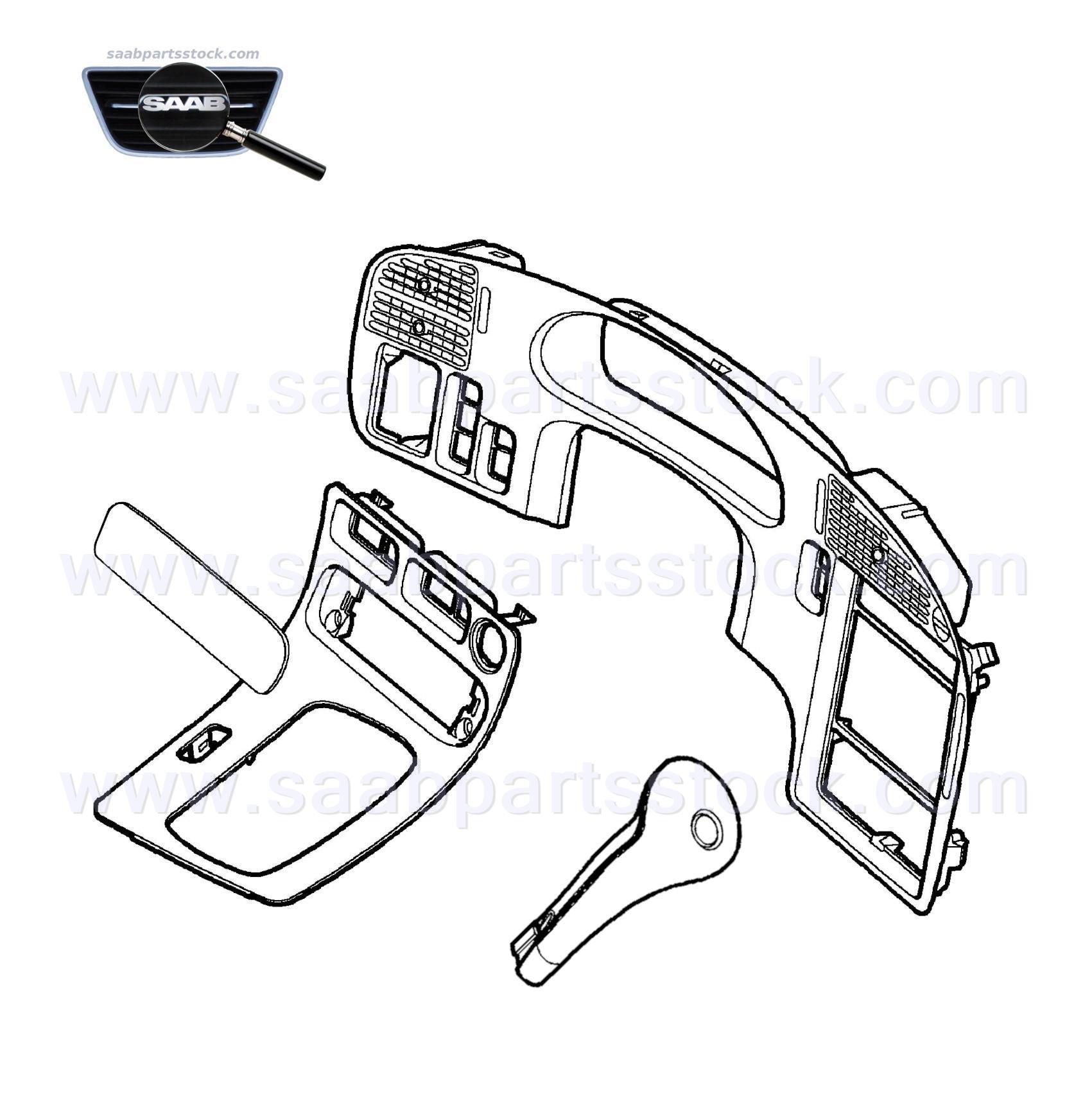 SAAB 400128609 instr.panel full set carbon fibre saabpartsstock (w-m)
