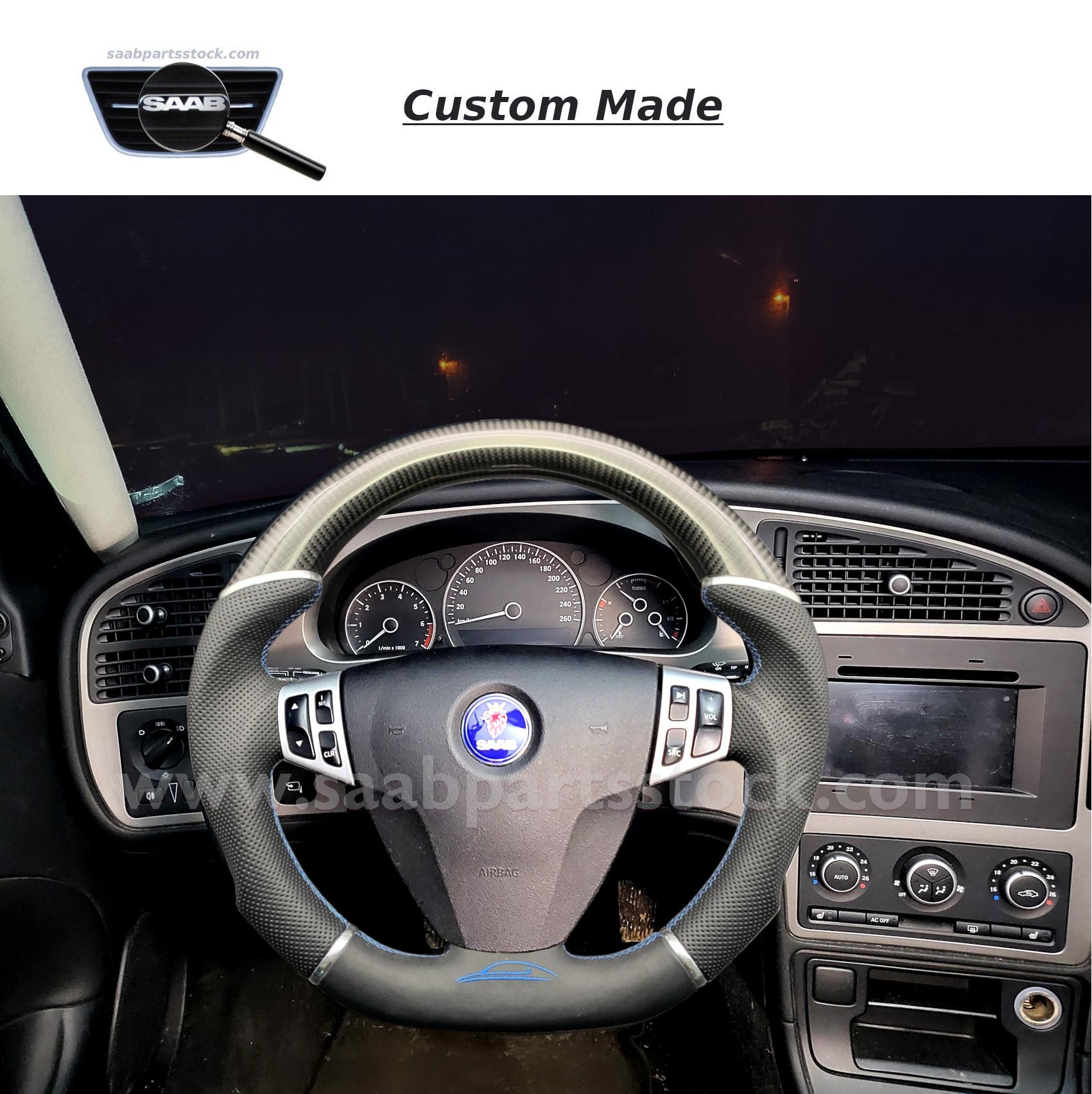 Luxury Designed Steering Wheel 9-5 luxury-steering-wheel-carbon-fiber 12757621 SaabPartsStock