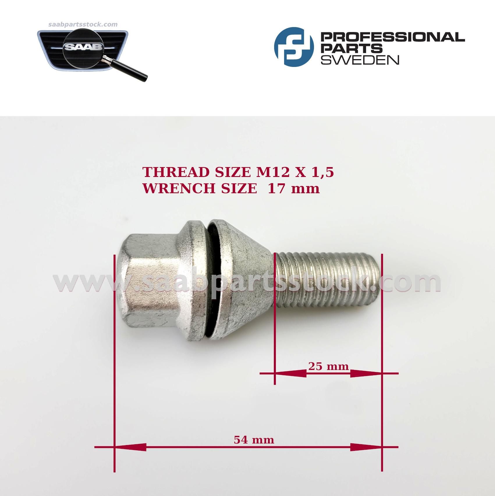 Wheel Lug Bolt Dimensions 77340010-saabpartsstock