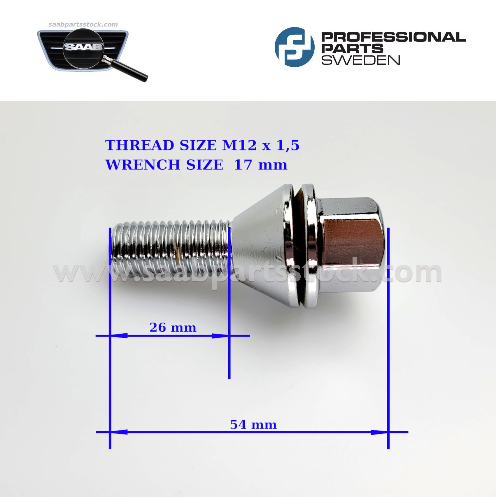 Wheel Lug Bolt Dimensions 77340010C-saabpartsstock