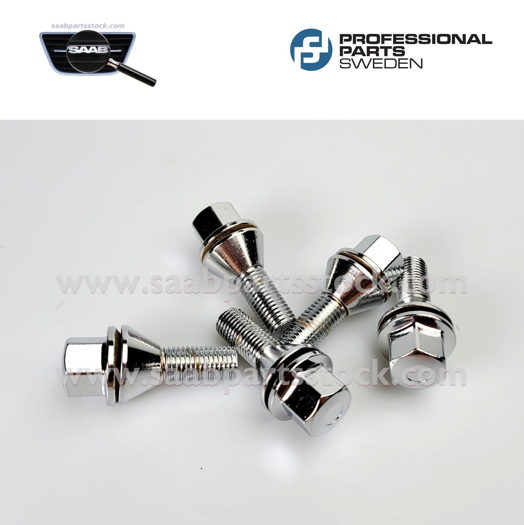 Wheel Lug Bolts Chrome Galvanized 77340010C-saabpartsstock (1)