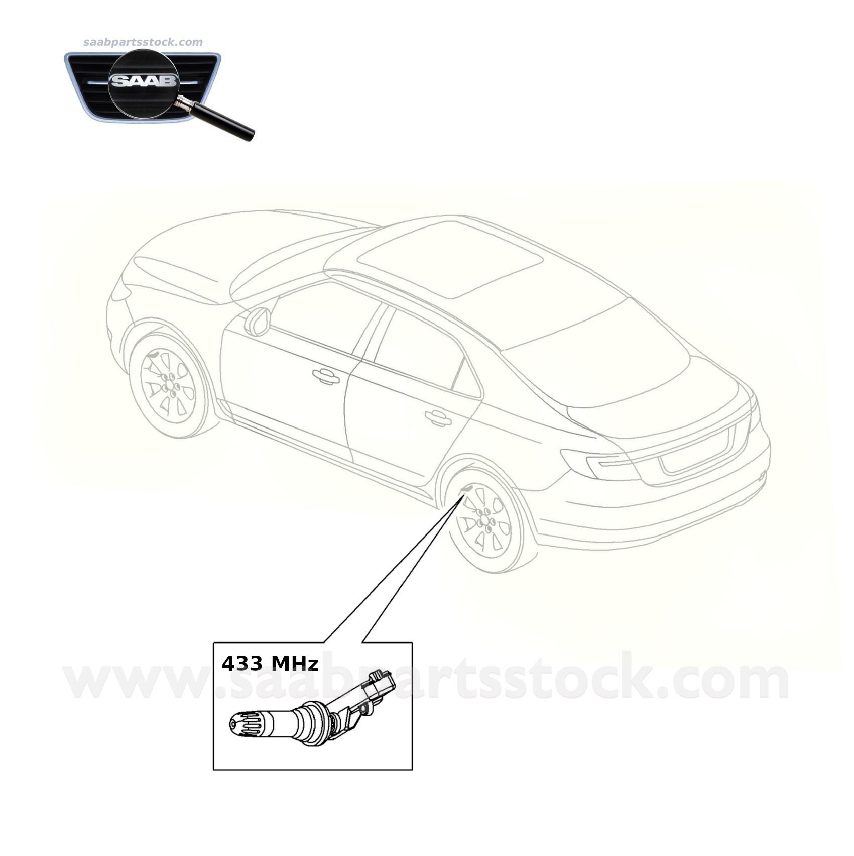 TPMS 13348393 433MHz saabpartsstock