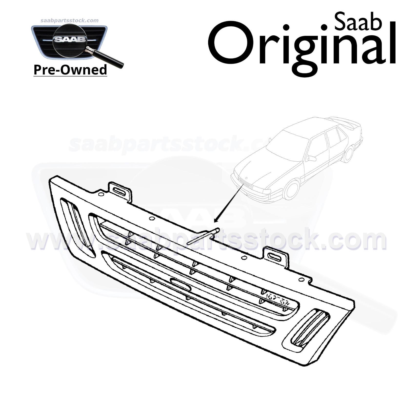 Front Radiator Grille SAAB 4446605 pre-owned SAAB-4446605-Grille-SaabPartsStock