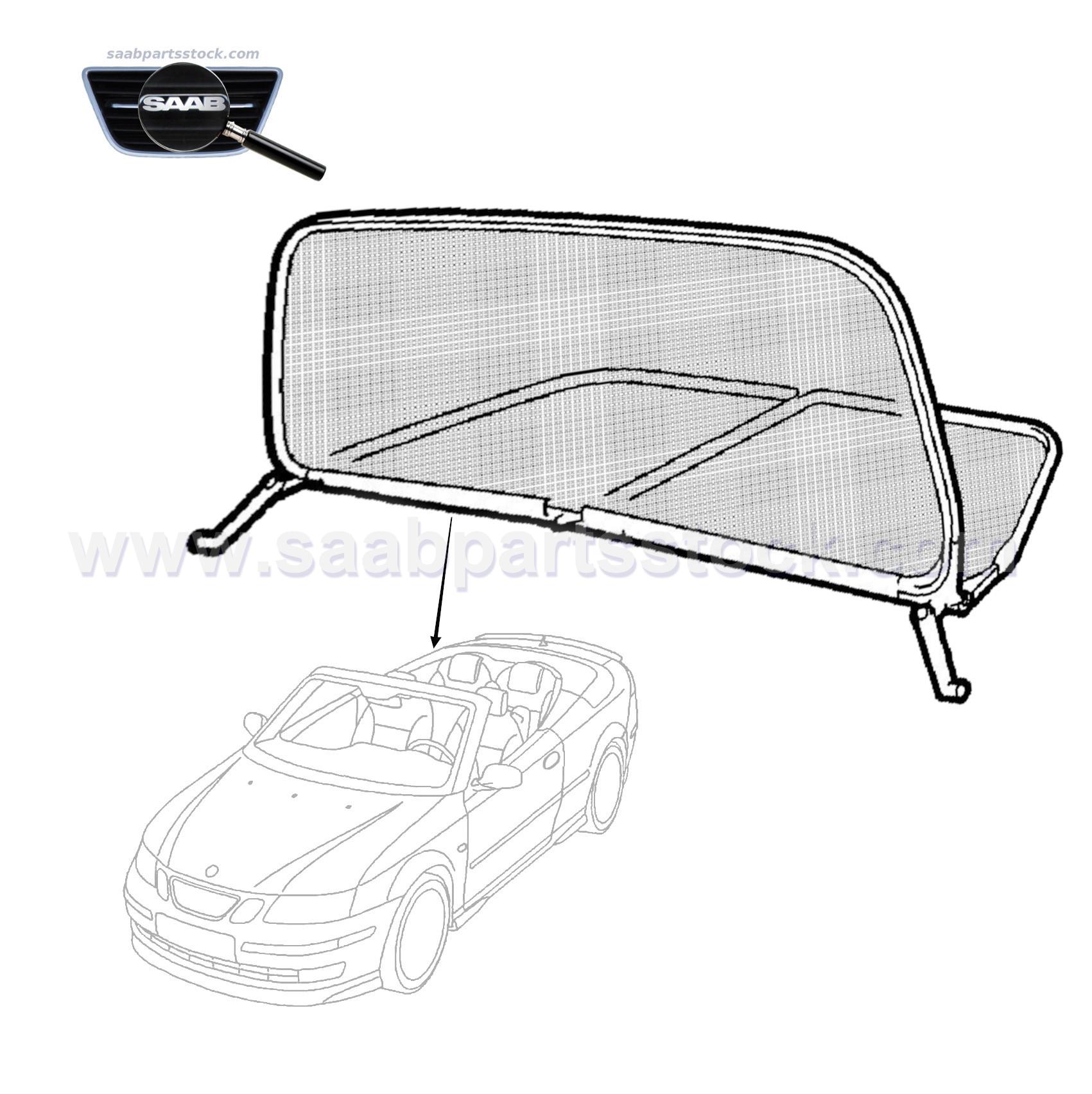 Wind Deflector, Windstop for SAAB Convertible Aftermarket SAAB 9-3 CV 9440 Wind Deflector-32026001-SaabPartsStock
