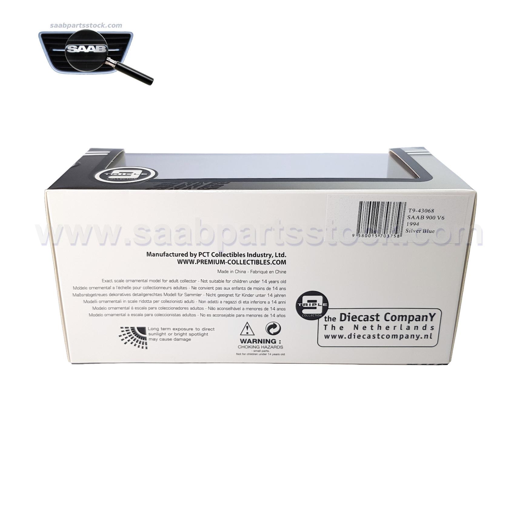 SAAB 900i V6 M1994 in scale 1:43 SAAB-900i B258i Triple9_43068-Label-SaabPartsStock