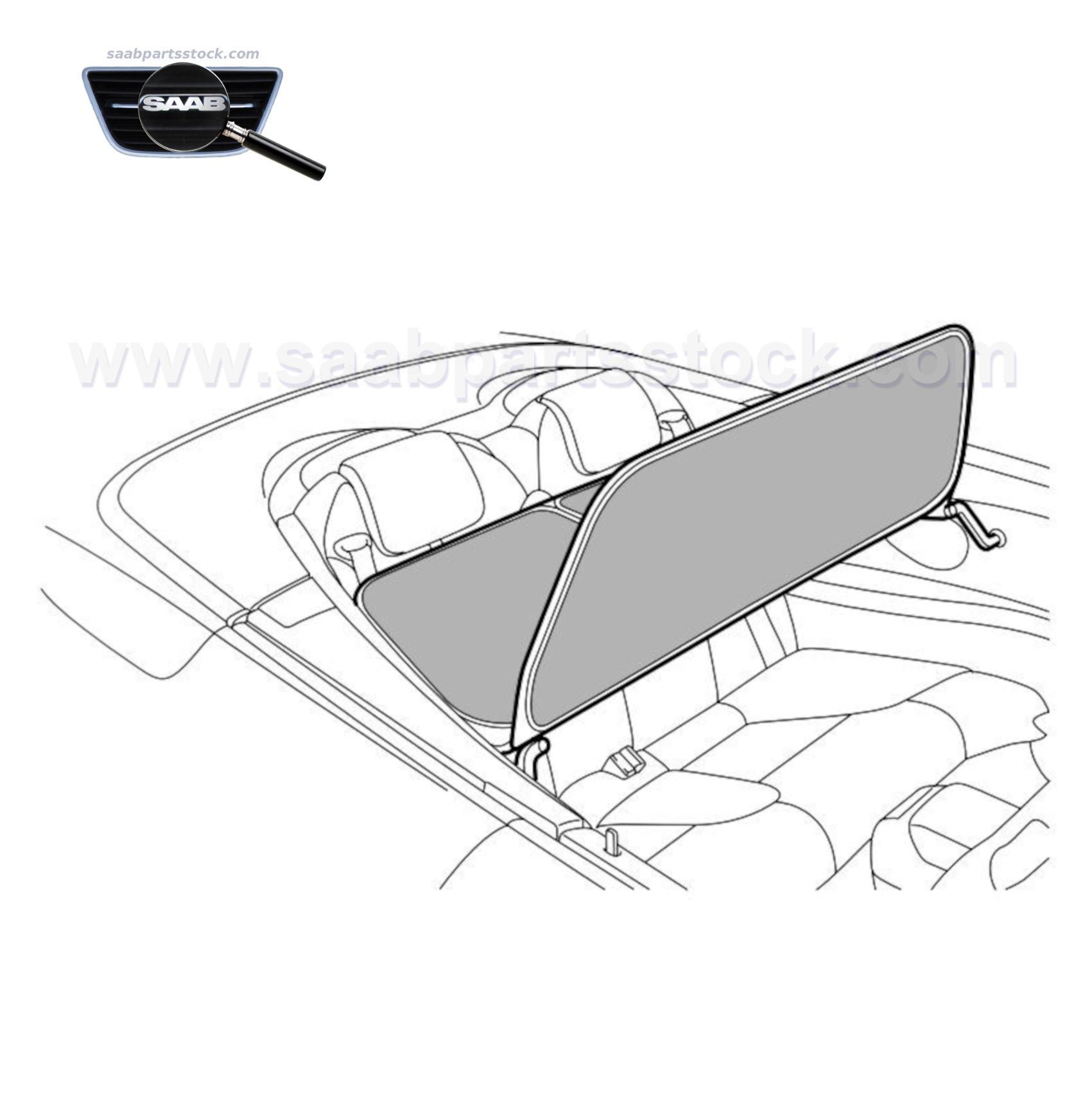 Wind Deflector, Windstop for SAAB Convertible Aftermarket Wind Deflector, Windstop for SAAB 9-3 12831370-SaabPartsStock