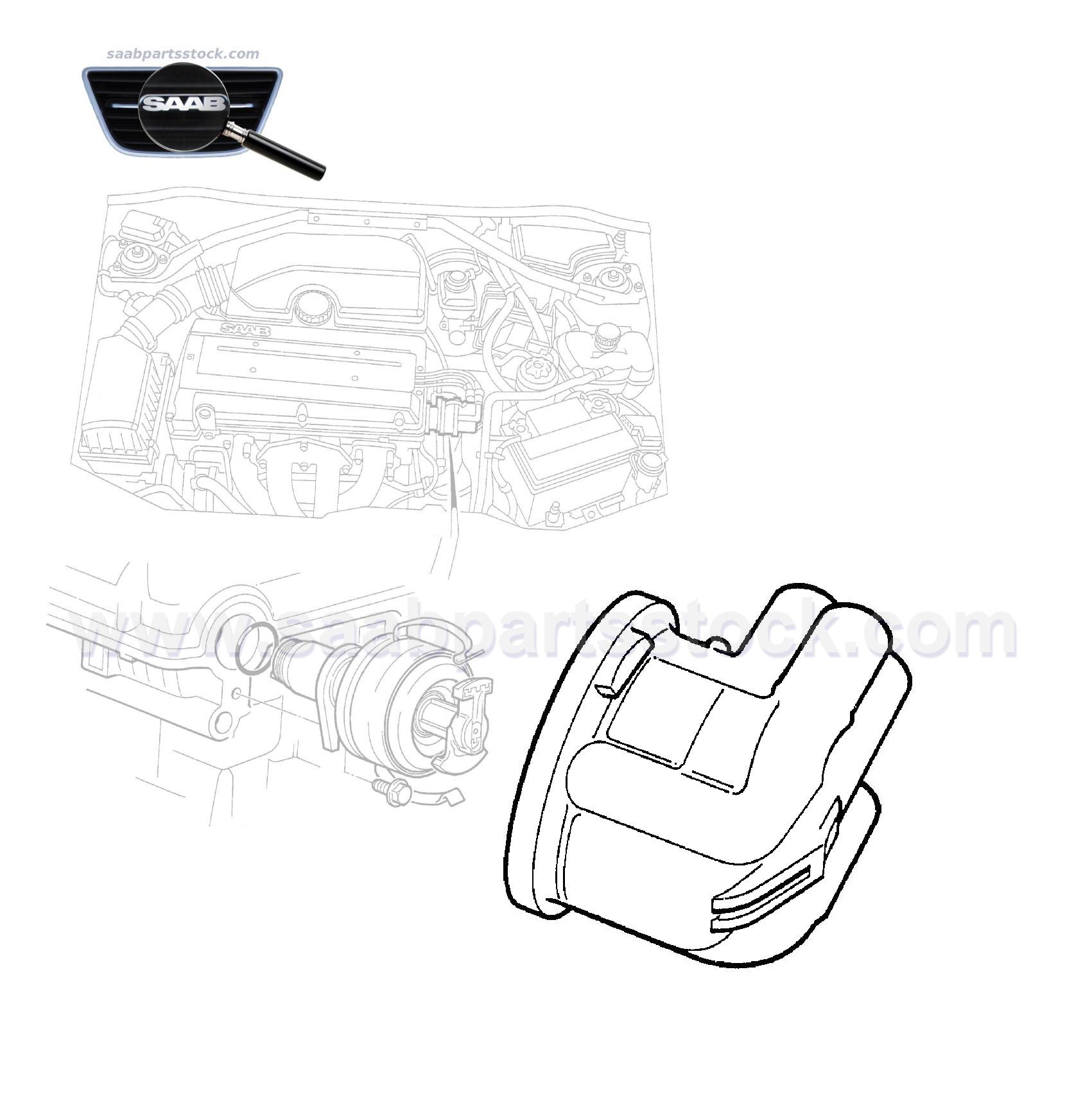 Ignition Distributor Cap 9170259, 1-306-124 SAAB 900NG & 9-3OG-EPS 1-306-124 Distributor Cap saabpartsstock