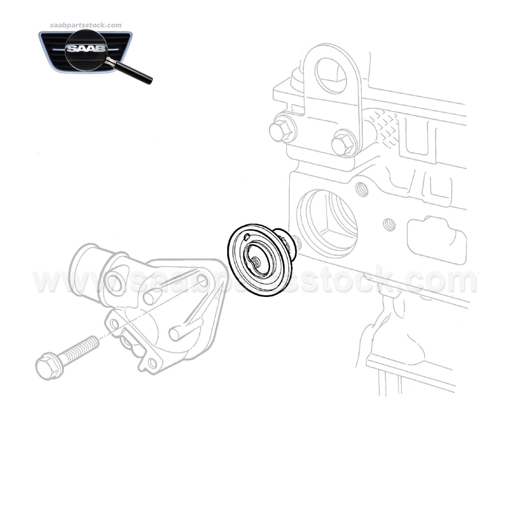 Engine Coolant Thermostat-Valve-8822025 saabpartsstock Engine Coolant Thermostat Valve 88°C TH12988G1, 30577561