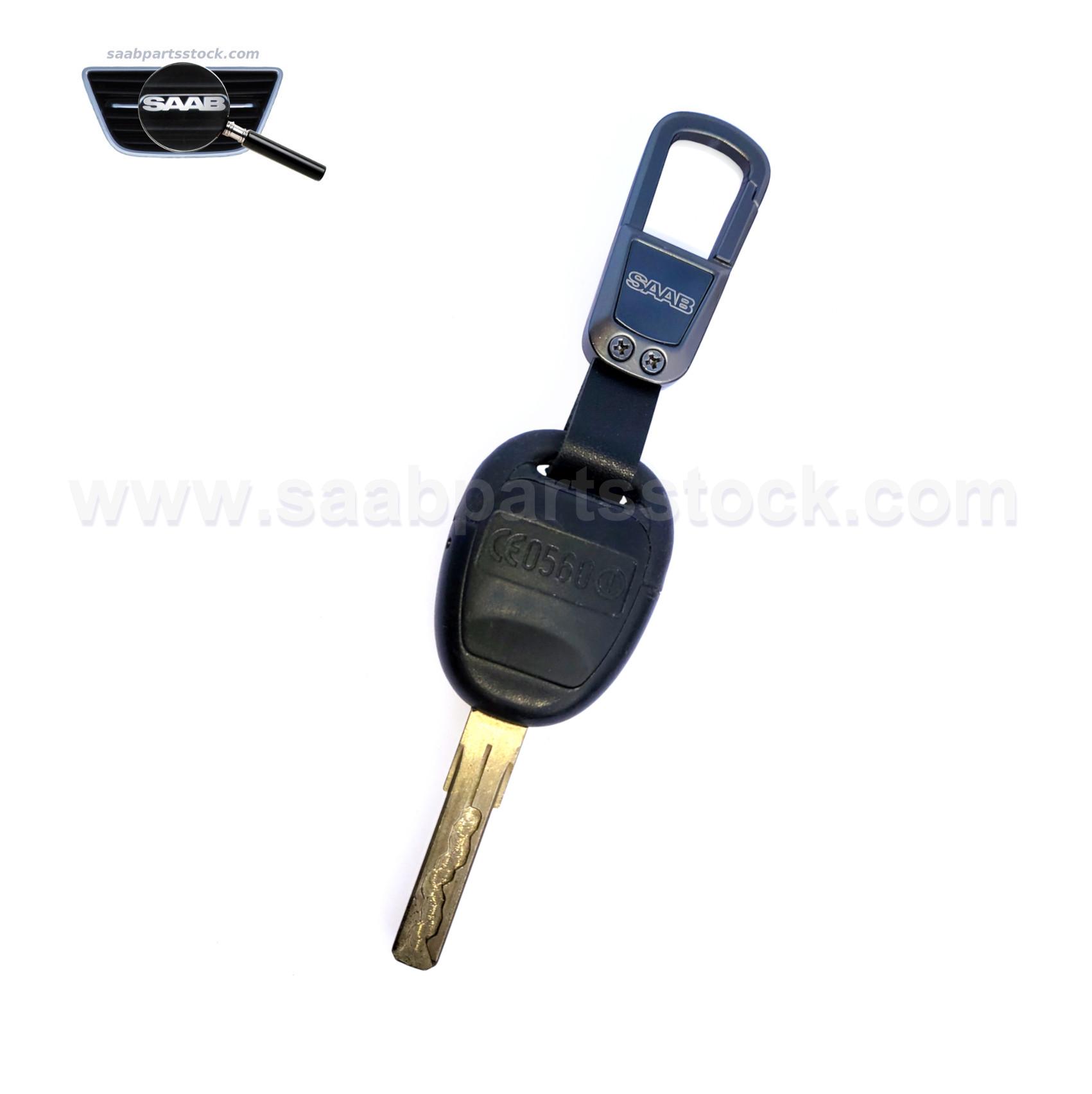 HQ SAAB Logo letter key chain back saabpartsstock Key Ring with SAAB Letter Logotype