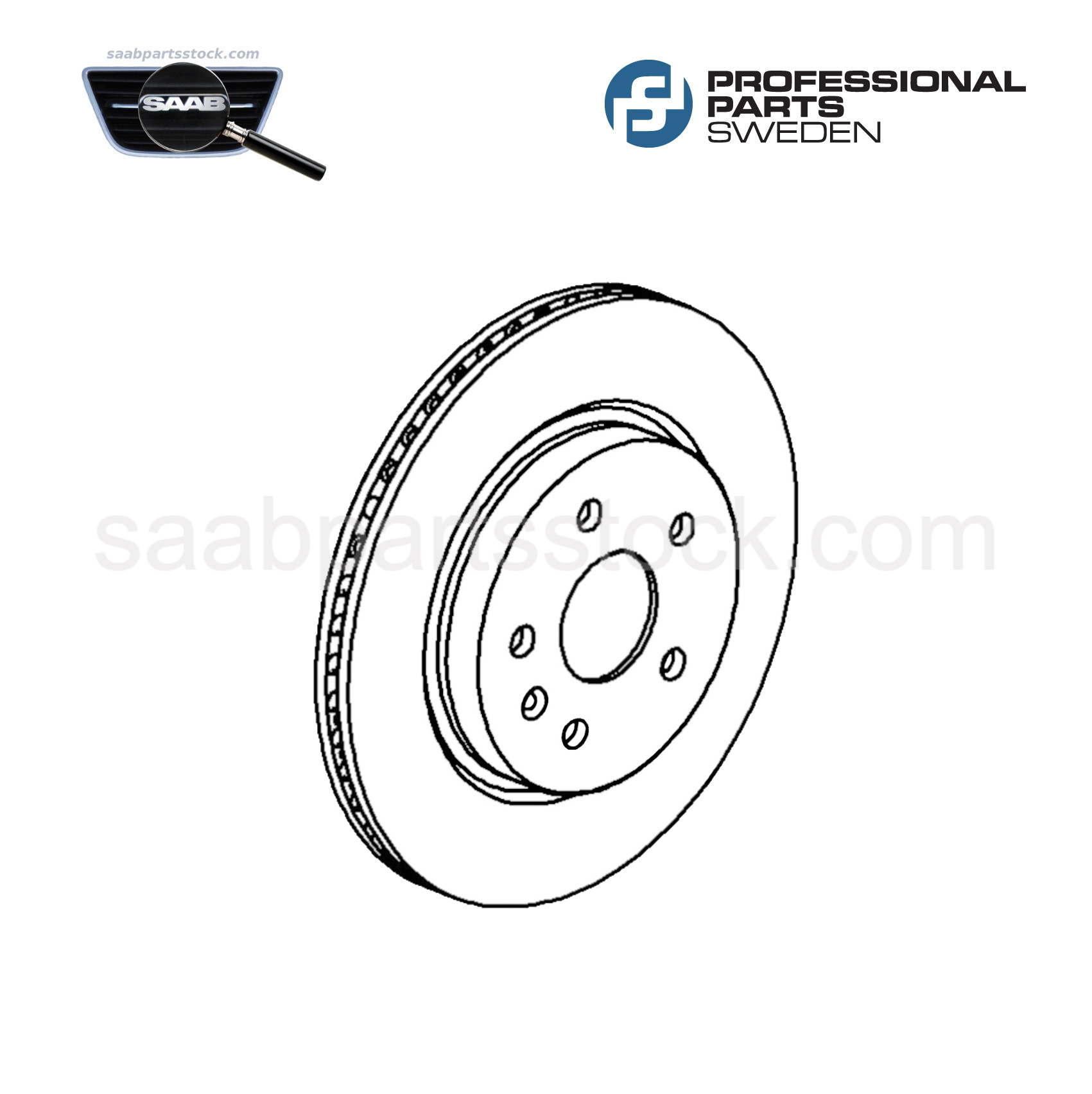 Rear Brake Disc, Rear Brake Rotor 51342199, SAAB 13502199