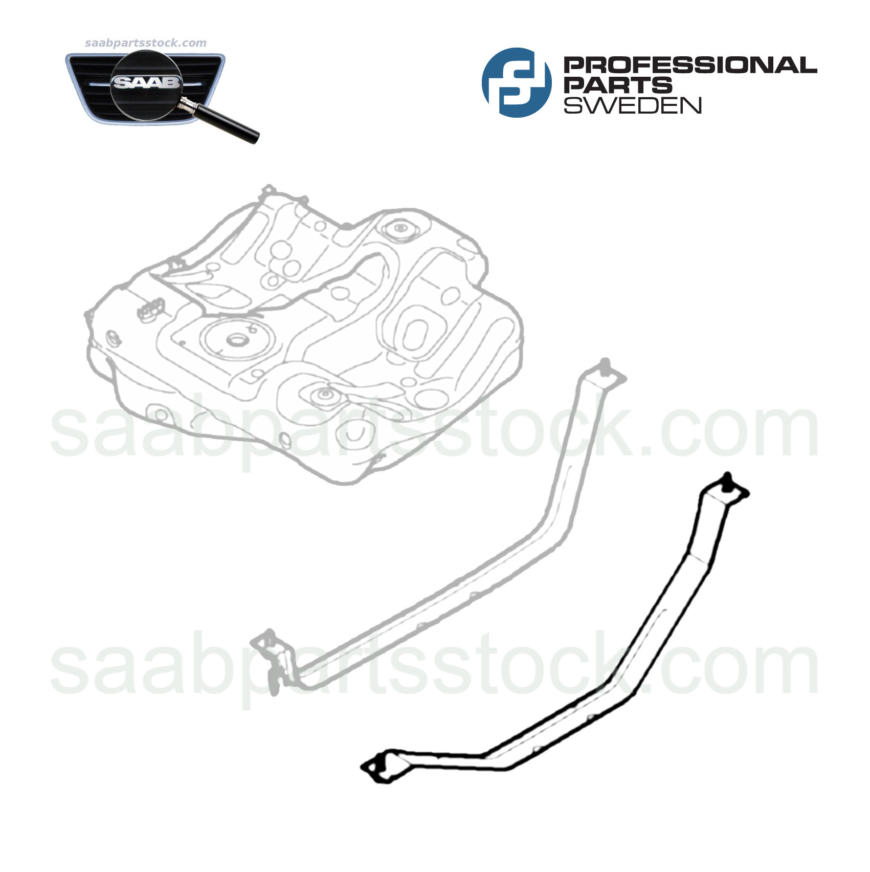 Tank strap - tensioning band, left side 22629652, 32022089