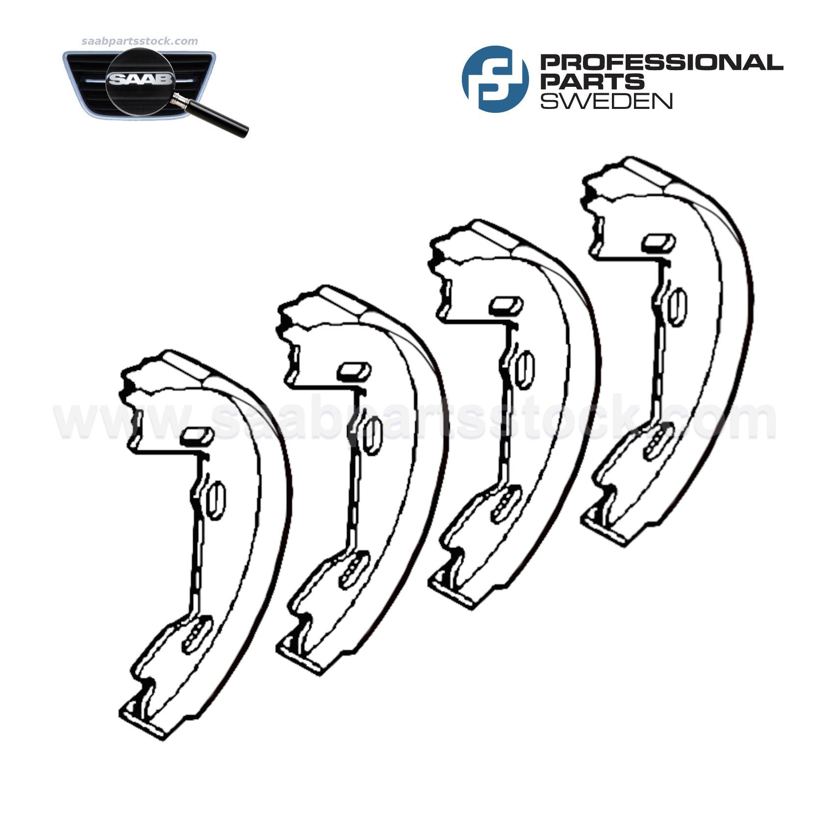 Set of Shoes for Parking Brake 32015444, 32019151, 55346441