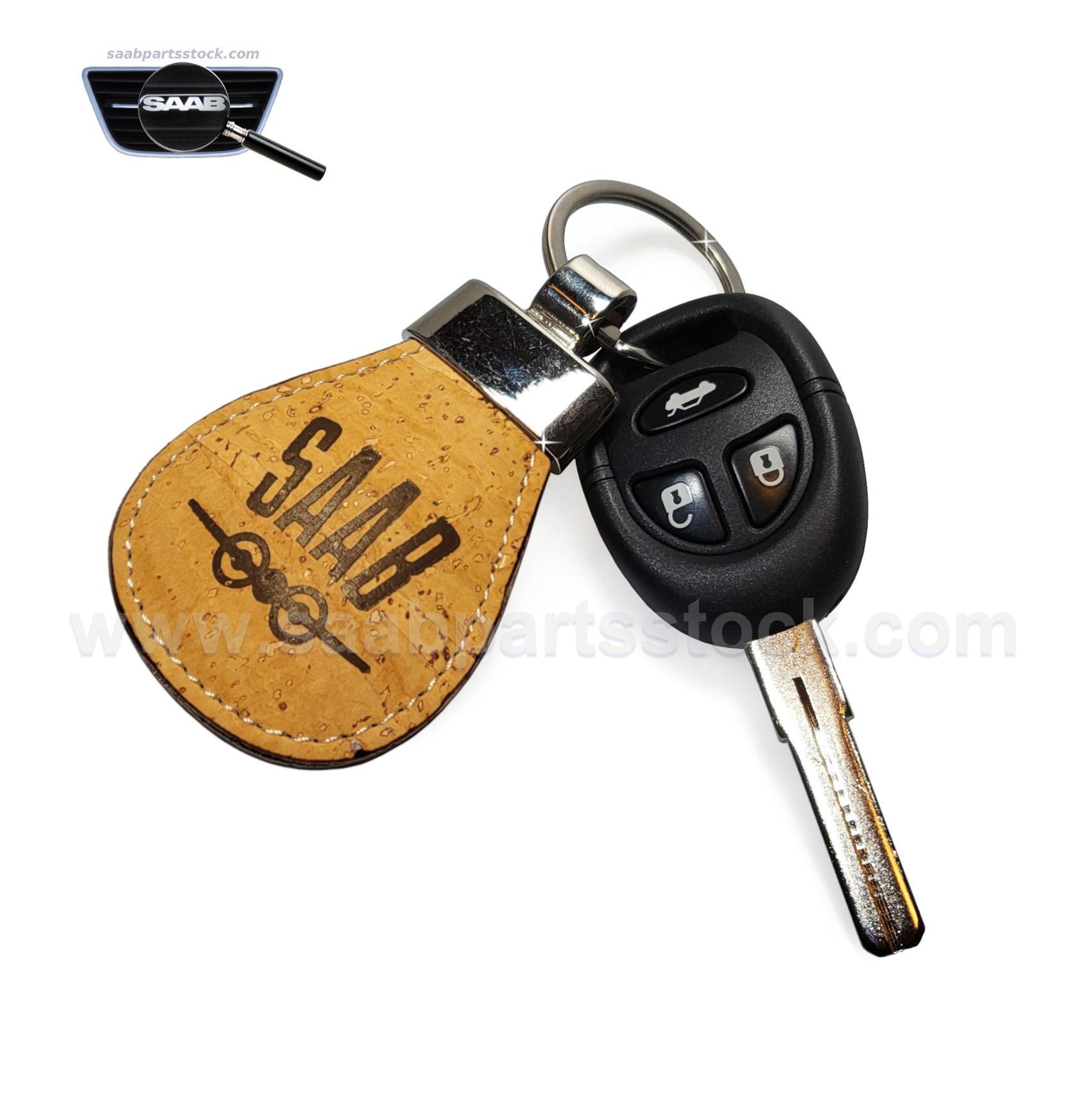 Keyring from Natural Cork, with SAAB Retro Logotype